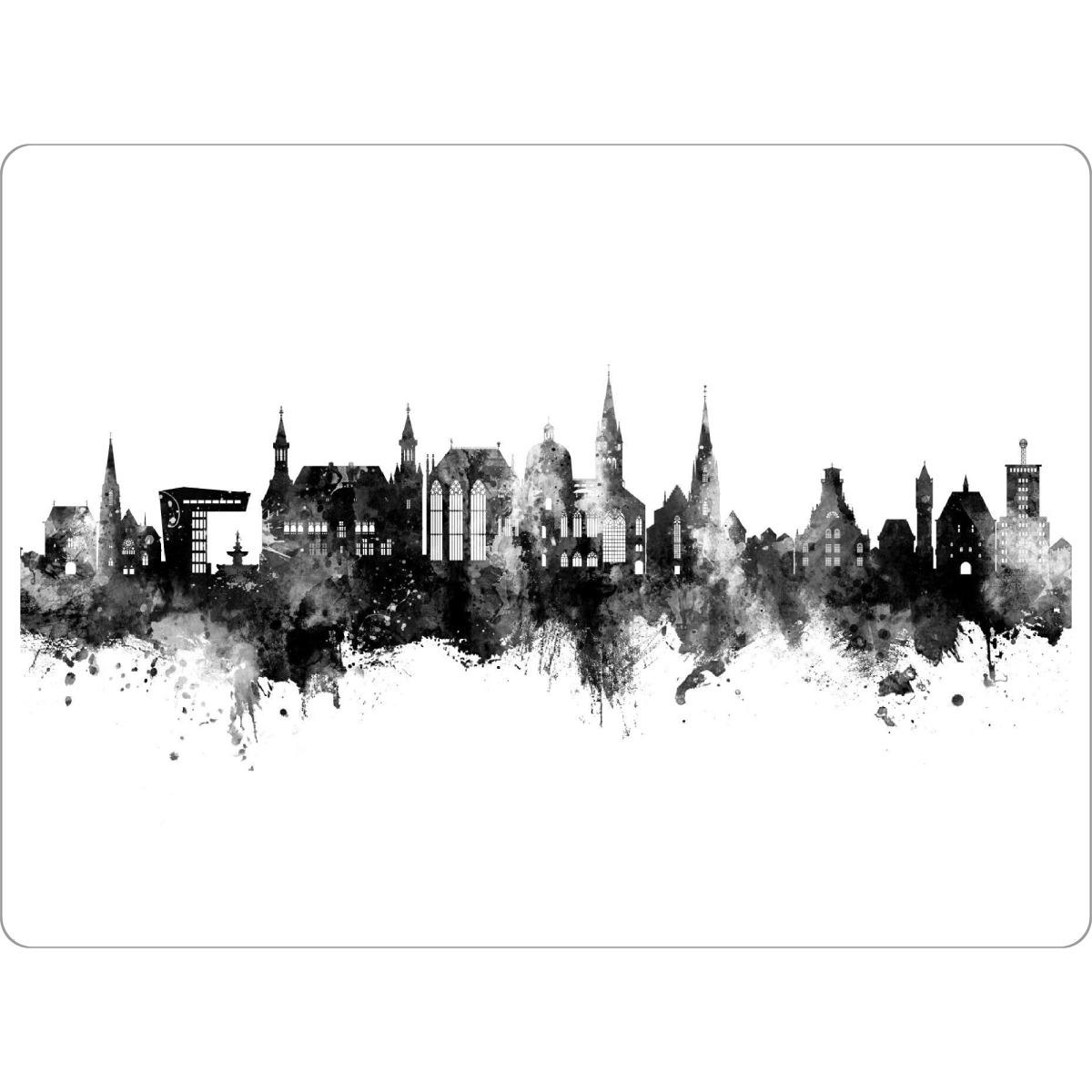 Tischset "Aachen Germany Skyline Black" artboxONE - Städte,Schwarzweiß
