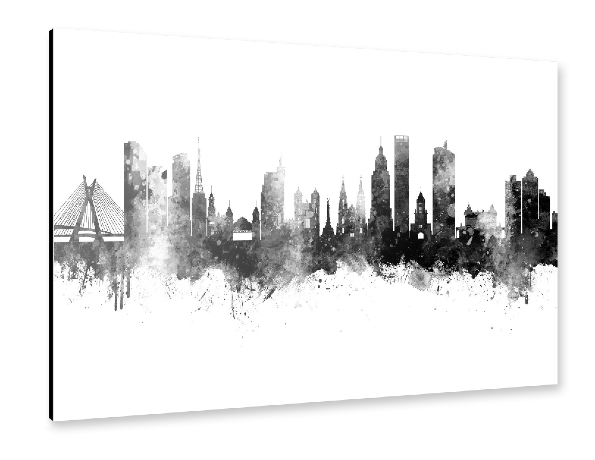 Alu-Dibond "São Paulo Skyline Brazil Black" 30x20 cm artboxONE