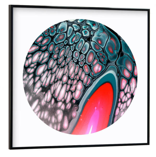 Poster mit schwarzem Rahmen 30x30 cm "Green and Pink - - Art" artboxONE - Abstrakt