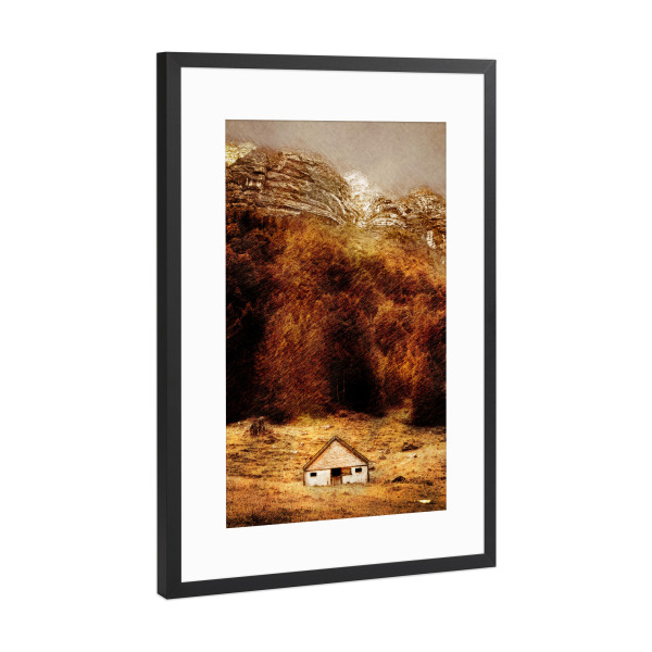 Poster mit Rahmen Schwarz (Metallic) "Switzerland Seealpsee" artboxONE - Natur,Reise