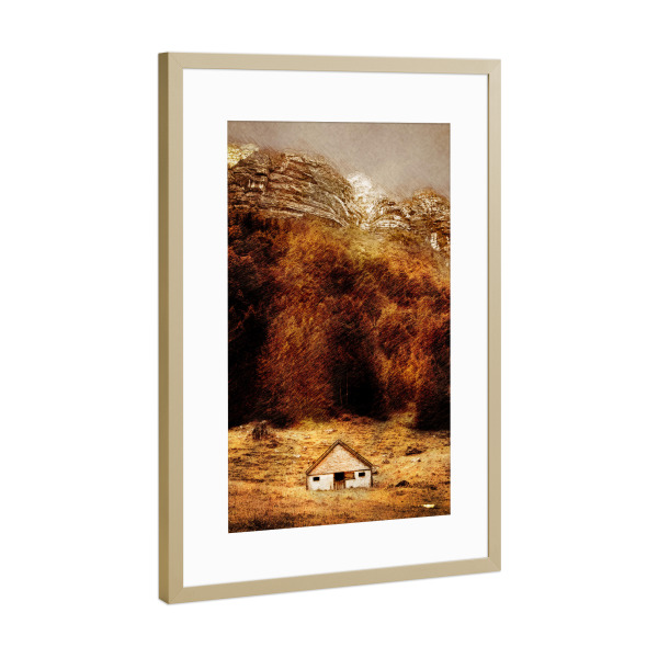 Poster mit Rahmen Gold "Switzerland Seealpsee" artboxONE - Natur,Reise