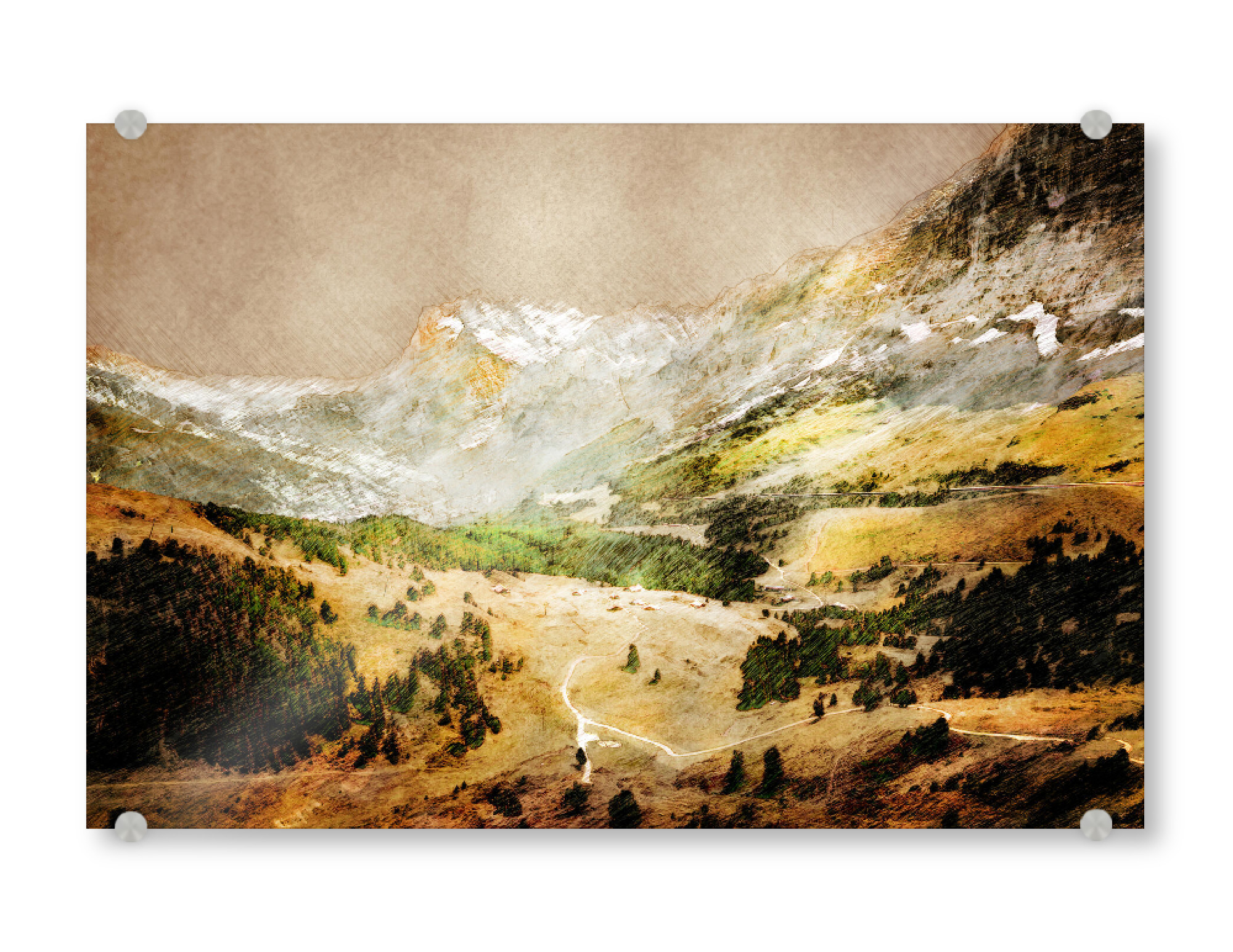 Acrylglasbild "Switzerland Wengen landscape" artboxONE - Natur,Reise