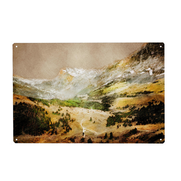 Metall Poster "Switzerland Wengen landscape" artboxONE - Natur,Reise