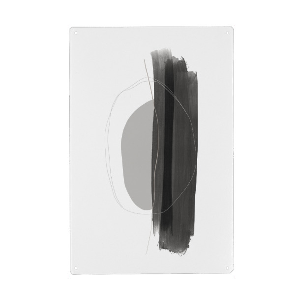 Holzbild "Feeling Safe" artboxONE - Abstrakt - Pinselstrich,Abstract,Abstrakt,Formen,Geometrie,Geometry,Schwarzweiß,Blackandhwhite