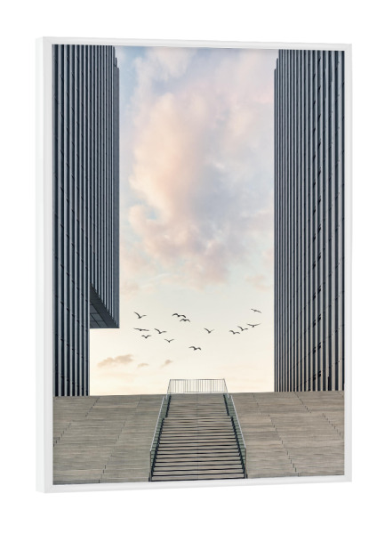 Poster mit weißem Rahmen "Hafenspitze Düsseldorf" artboxONE - Reise,Architektur,Städte / Düsseldorf