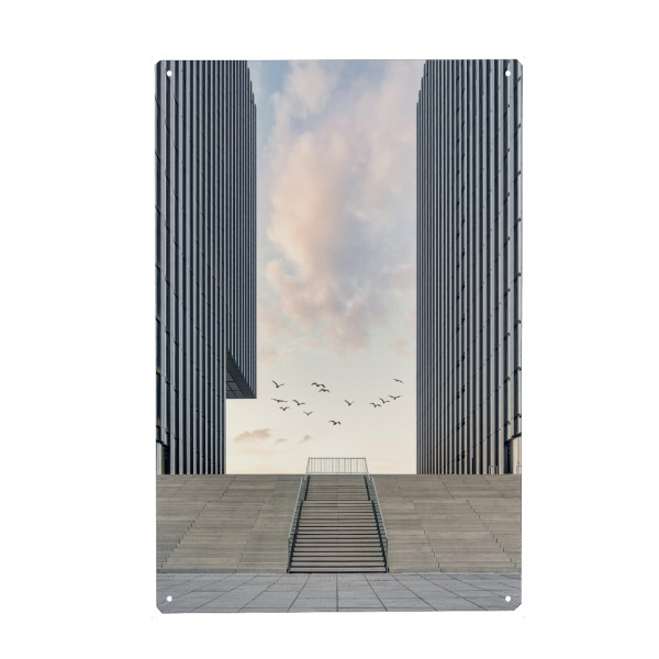 Holzbild "Hafenspitze Düsseldorf" artboxONE - Reise,Architektur,Städte / Düsseldorf