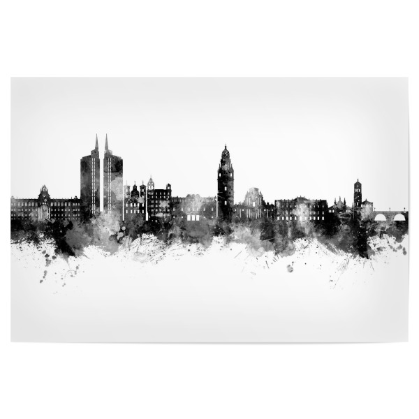 Poster "Murcia Spain Skyline Black" artboxONE - Städte,Schwarzweiß
