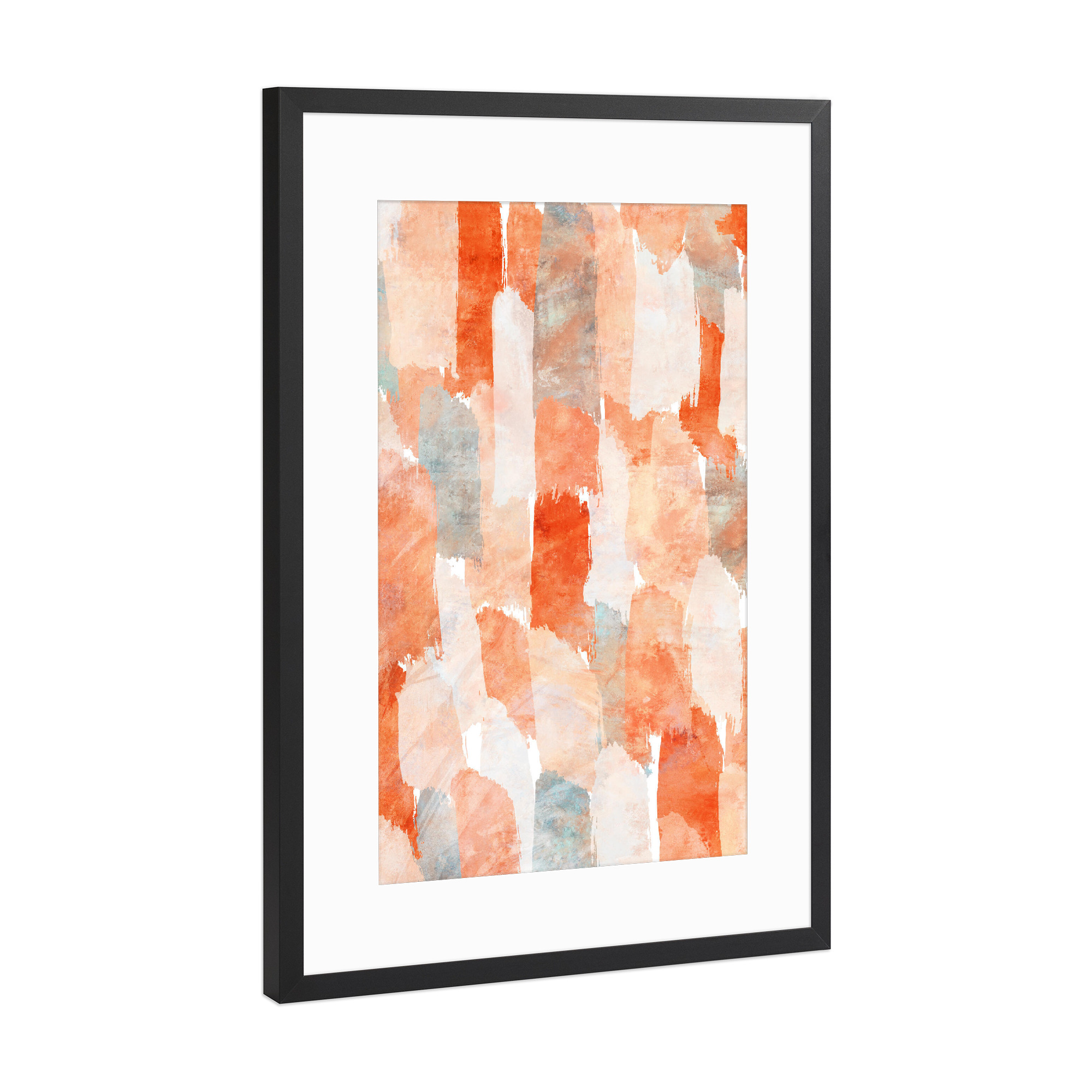 Poster mit Rahmen Schwarz (Metallic) "Abstract Brush Strokes by Tas" artboxONE - Abstrakt