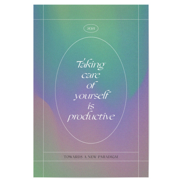 Poster 30x20 cm "Taking care of yourself" artboxONE - Typografie,Abstrakt,Sport / Motivation