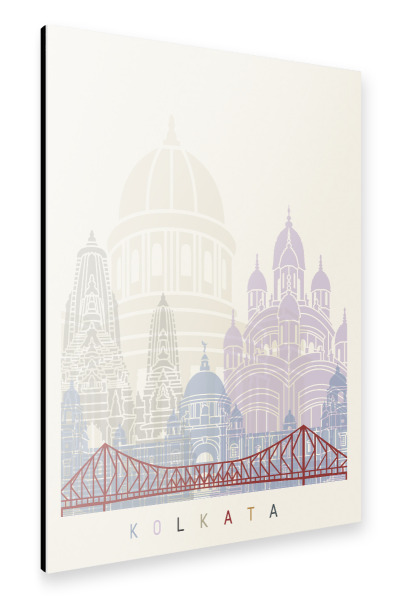Alu-Dibond "Kolkata skyline" 30x20 cm artboxONE