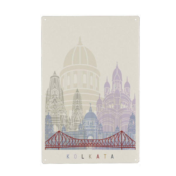 Holzbild "Kolkata skyline" artboxONE - Städte,Architektur