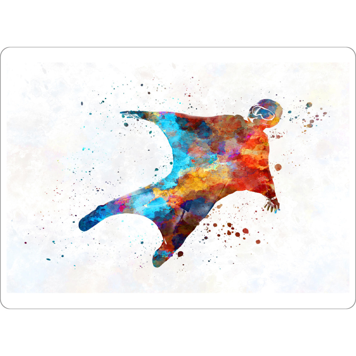 Tischset "Wingsuit wings in watercolor-b" artboxONE - Sport - Athlete,Color,Sport,Sports,Illustration,Multicolor,Watercolor,Wingsuit,Jump,Base jump