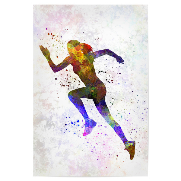 Poster 30x20 cm "Woman runner jogger running-f" artboxONE - Sport