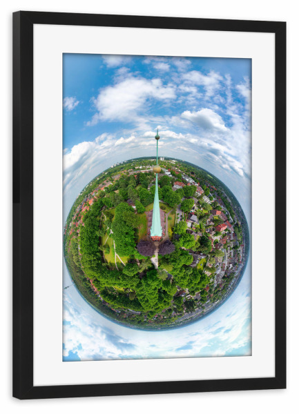 Poster mit Rahmen schwarz "HH-Lohbrügge Erlöserkirche midle" artboxONE - Städte,Städte / Hamburg,Reise,Architektur,Reise / Länder