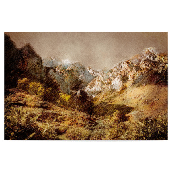 Poster "Spain Camaleno landscape painting" artboxONE - Natur,Reise