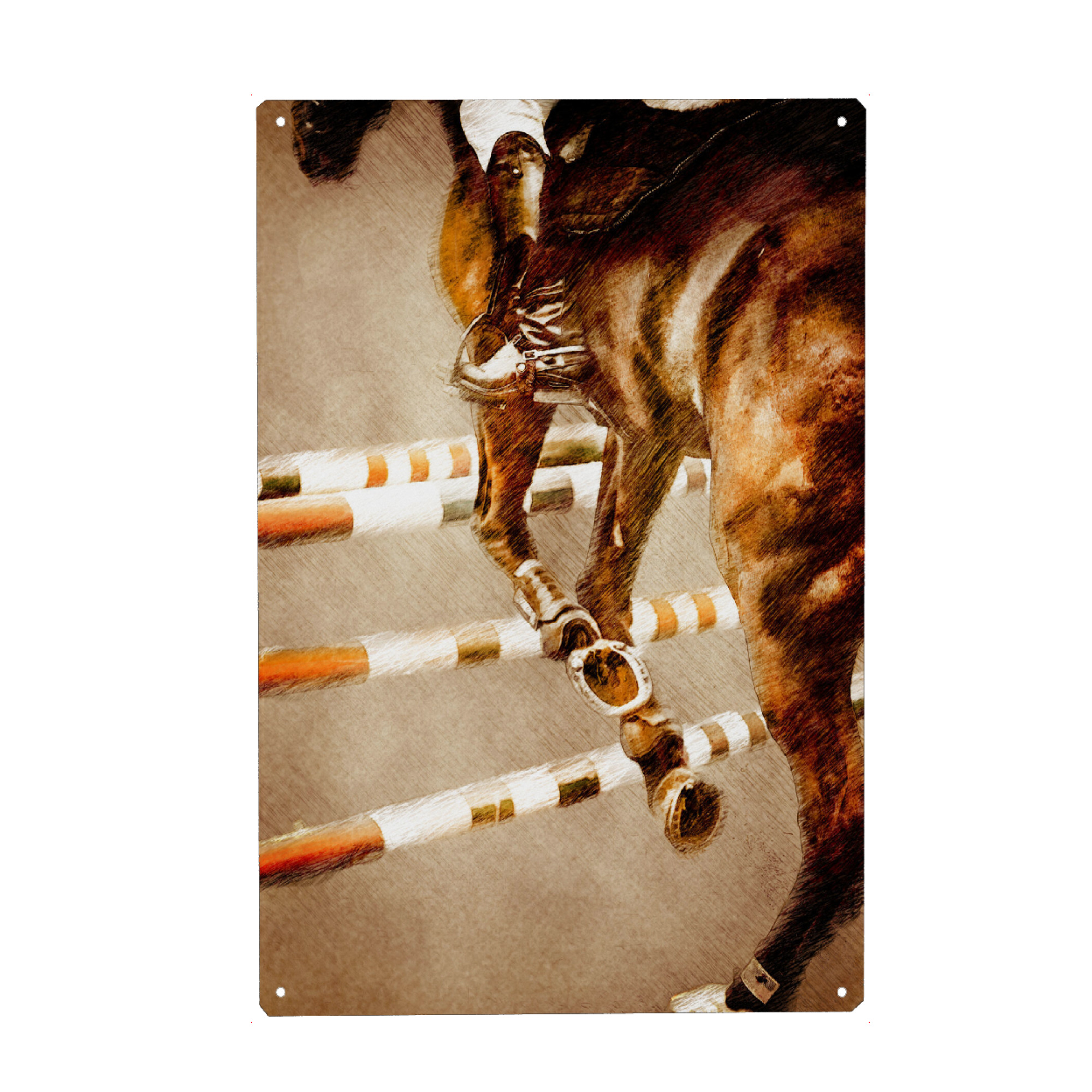 Holzbild "Horse riding illustration sport" artboxONE - Tiere,Sport