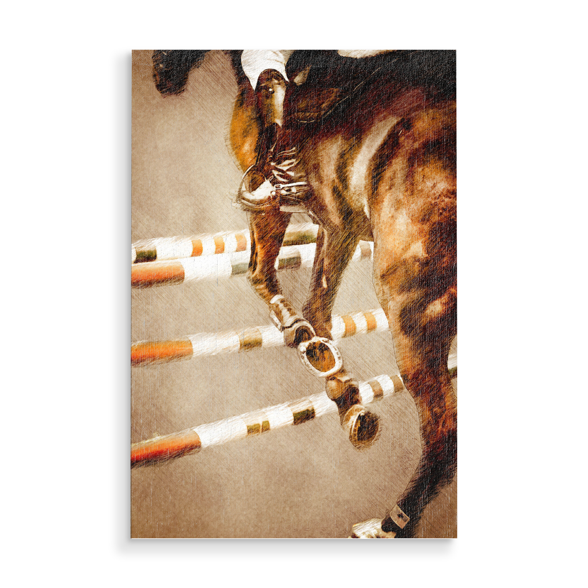 Holzbild "Horse riding illustration sport" artboxONE - Tiere,Sport