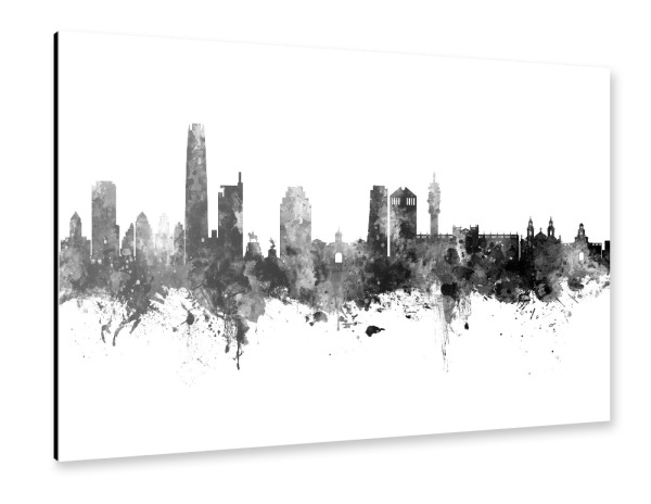 Alu-Dibond "Santiago de Chile Skyline Black" 30x20 cm artboxONE