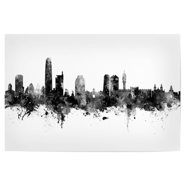 Poster 30x20 cm "Santiago de Chile Skyline Black" artboxONE - Städte,Schwarzweiß