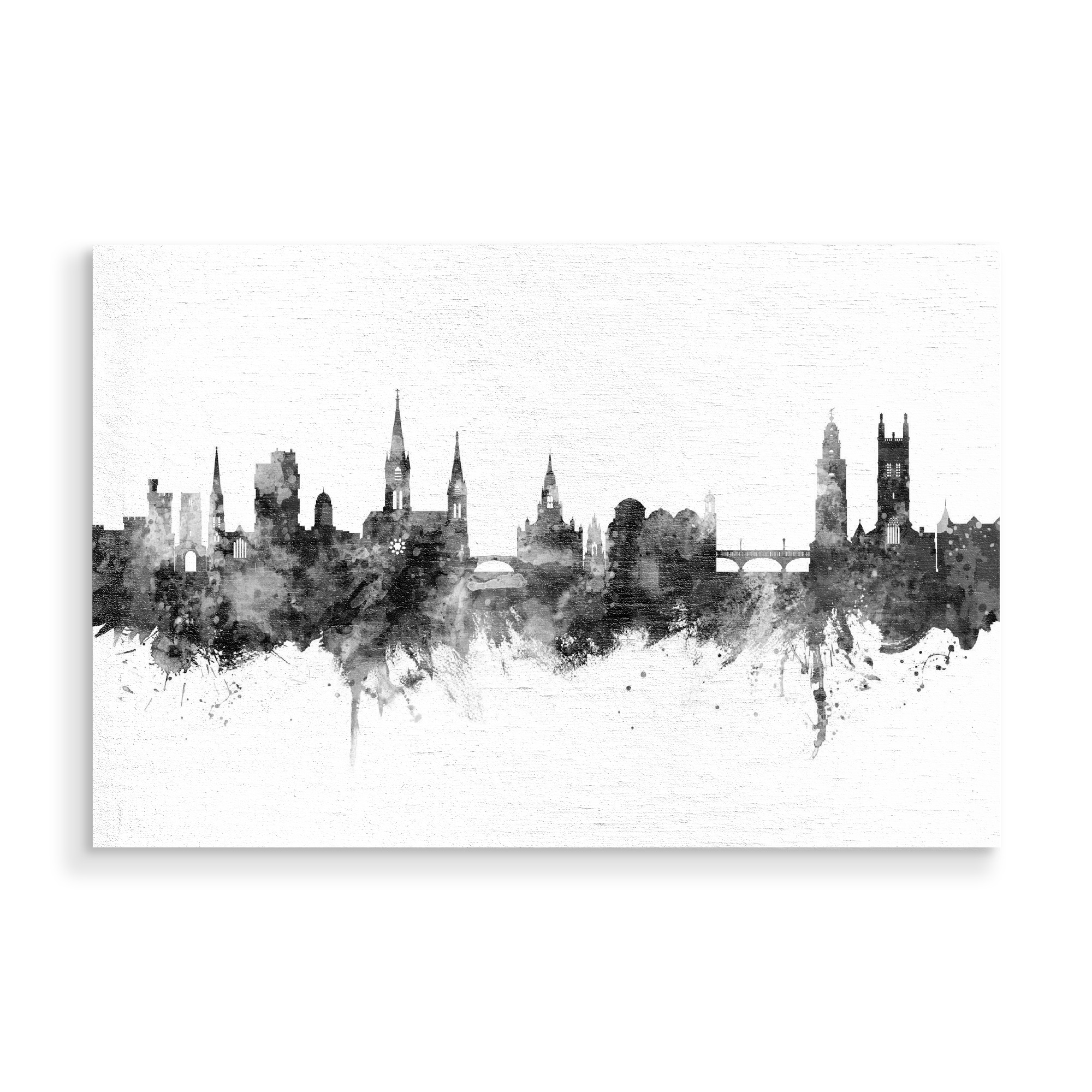 Holzbild "Cork Ireland Skyline Black" artboxONE - Städte,Schwarzweiß