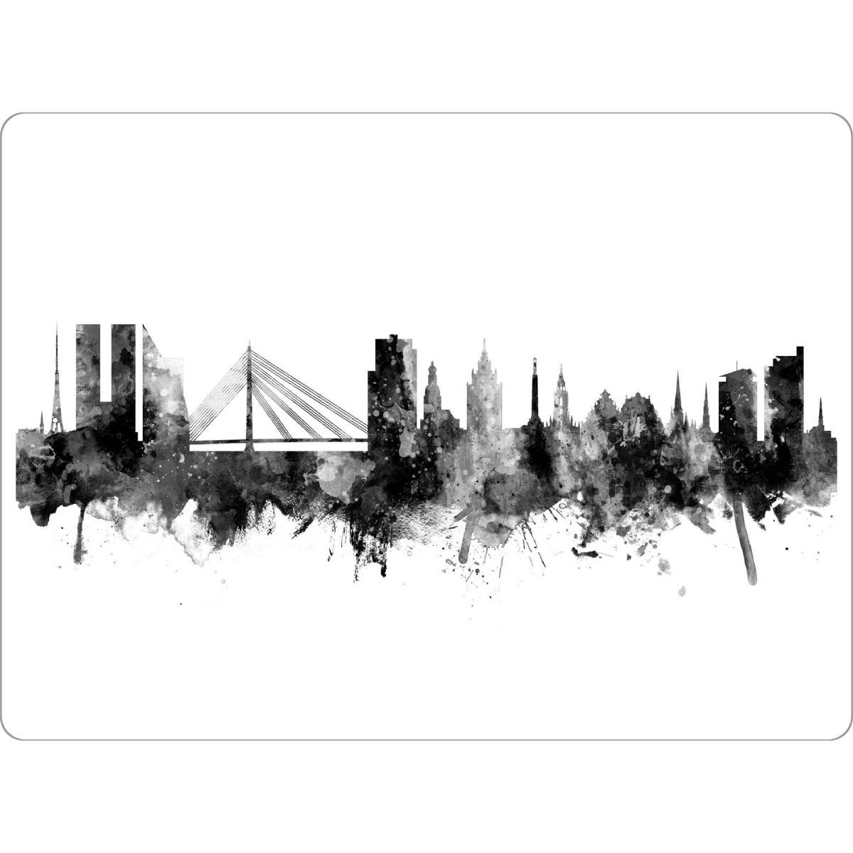 Tischset "Riga Latvia Skyline Black" artboxONE - Städte,Schwarzweiß