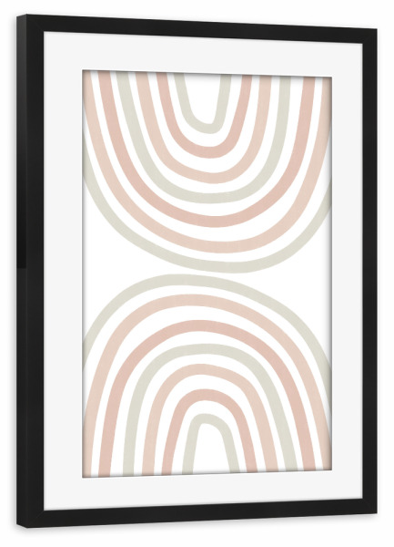 Poster mit Rahmen schwarz "Double Rainbow" artboxONE - Für Kinder,Abstrakt