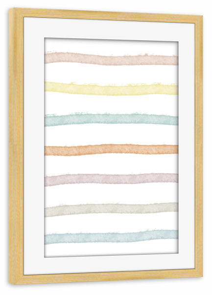 Poster mit Rahmen kiefer "Colorful Lines" artboxONE - Für Kinder,Abstrakt