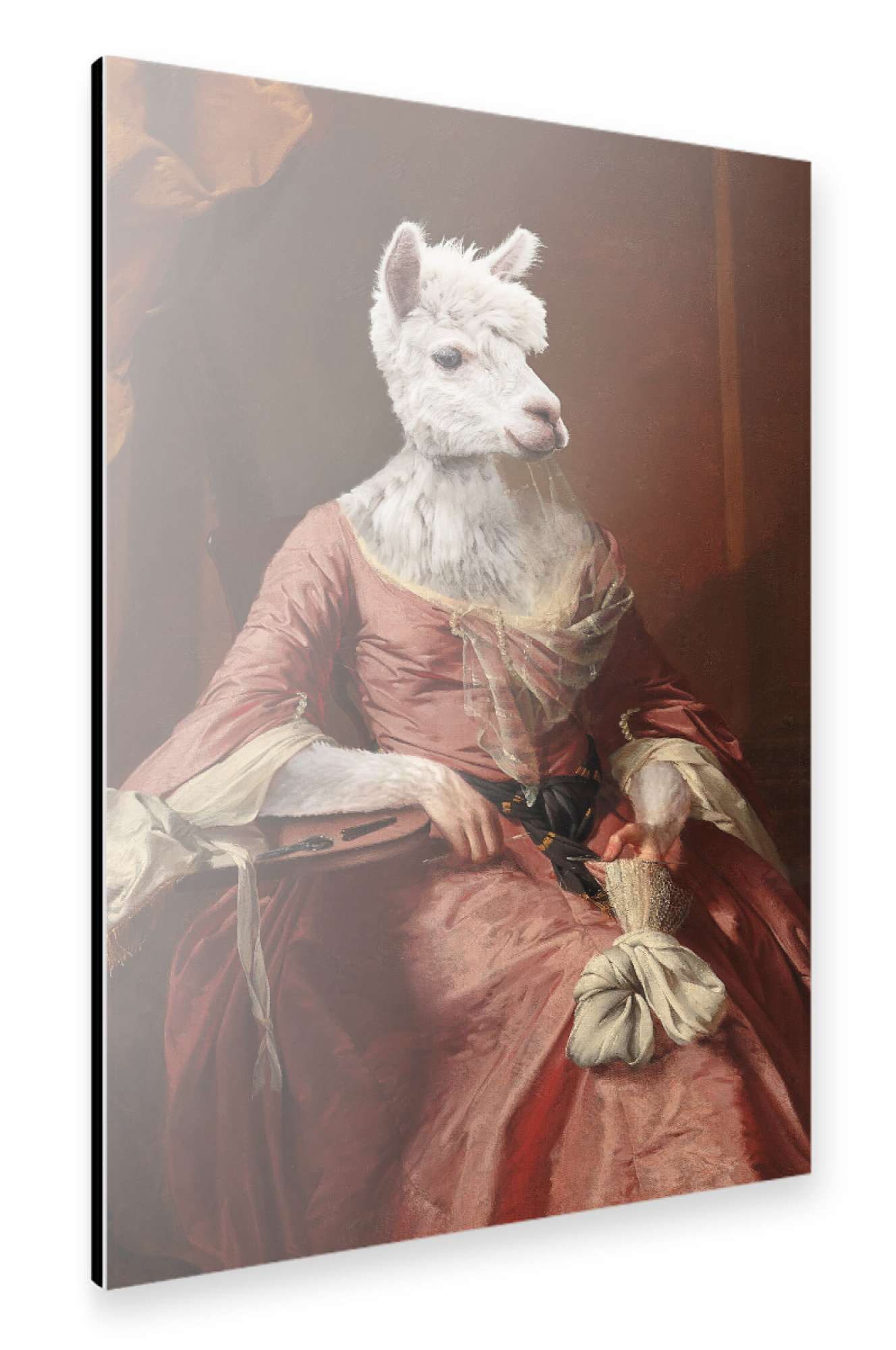 Alu-Dibond "Lady Alpaca" 75x50 cm artboxONE
