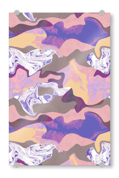 Acrylglasbild "Abstract Trippy Purple Yellow" artboxONE - Abstrakt,Fashion,Für Mama