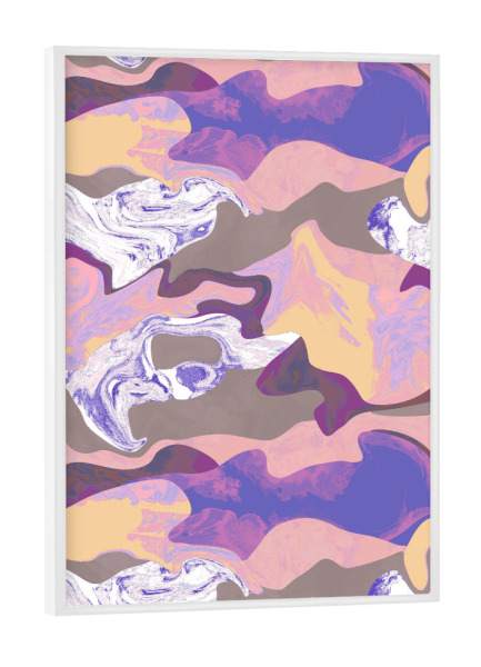 Poster mit weißem Rahmen "Abstract Trippy Purple Yellow" artboxONE - Abstrakt,Fashion,Für Mama