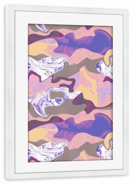 Poster mit Rahmen weiß "Abstract Trippy Purple Yellow" artboxONE - Abstrakt,Fashion,Für Mama