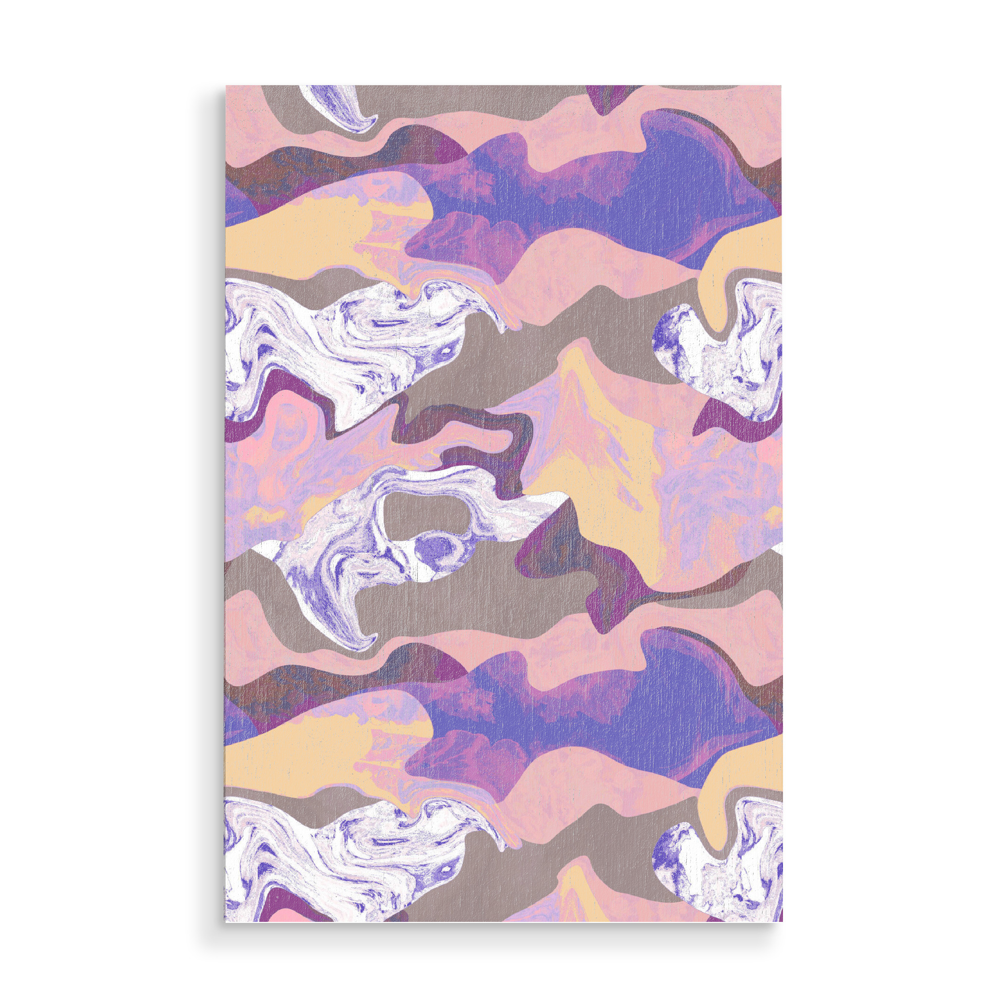 Holzbild "Abstract Trippy Purple Yellow" artboxONE - Abstrakt,Fashion,Für Mama