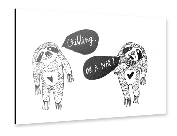 Alu-Dibond "Lea Schulze - Zwei Faultiere" 30x20 cm artboxONE