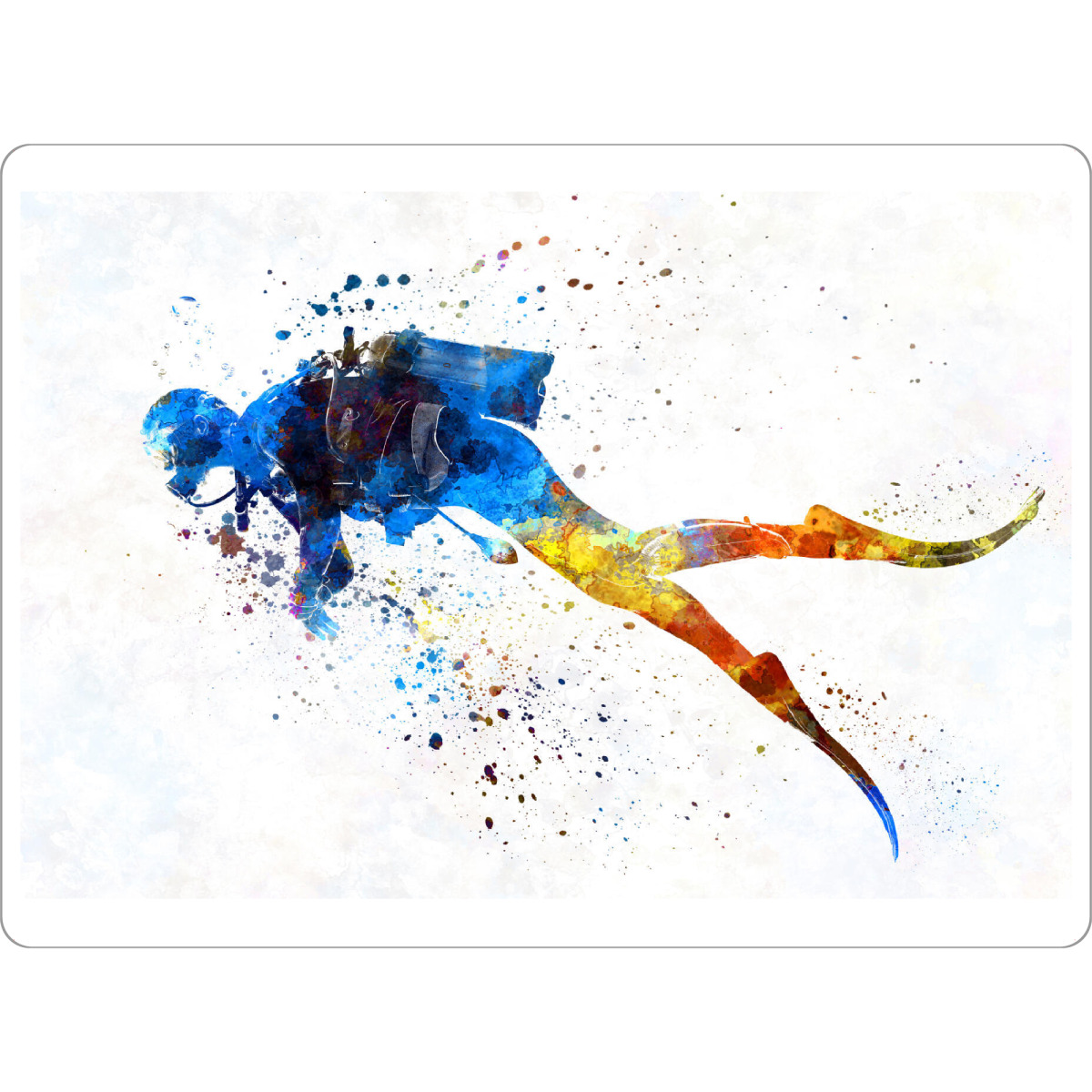 Tischset "Man scuba diver in watercolor" artboxONE - Sport