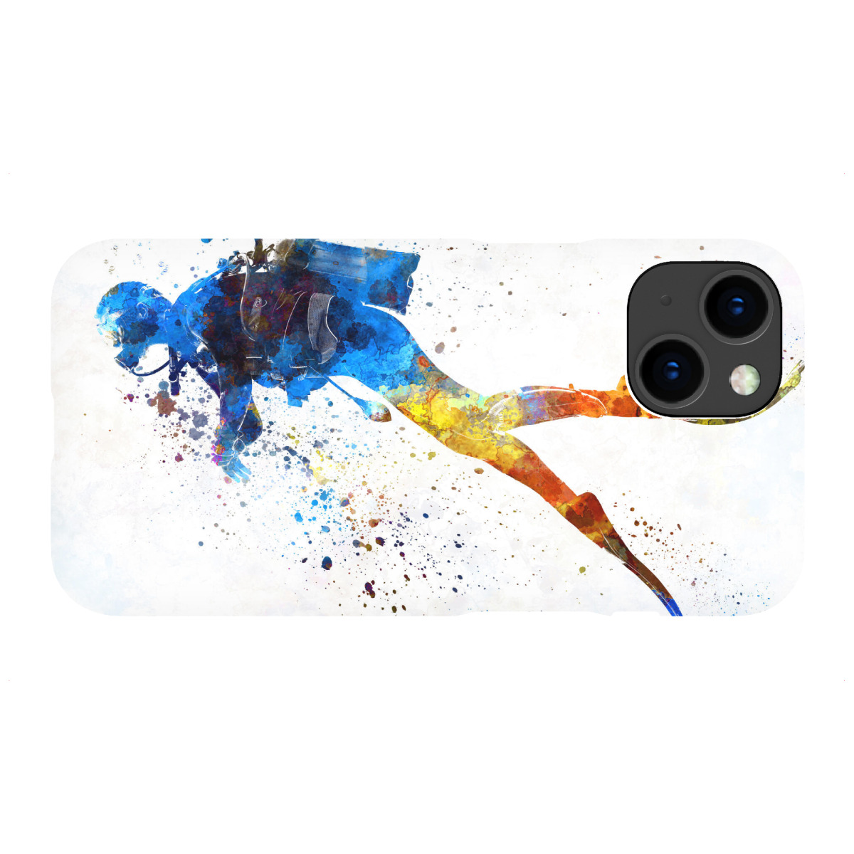 iPhone "Man scuba diver in watercolor" Premium-Case Handyhülle artboxONE