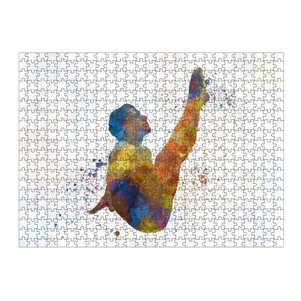 Puzzle Ravensburger "Trampoline jump in watercolor" artboxONE - Sport