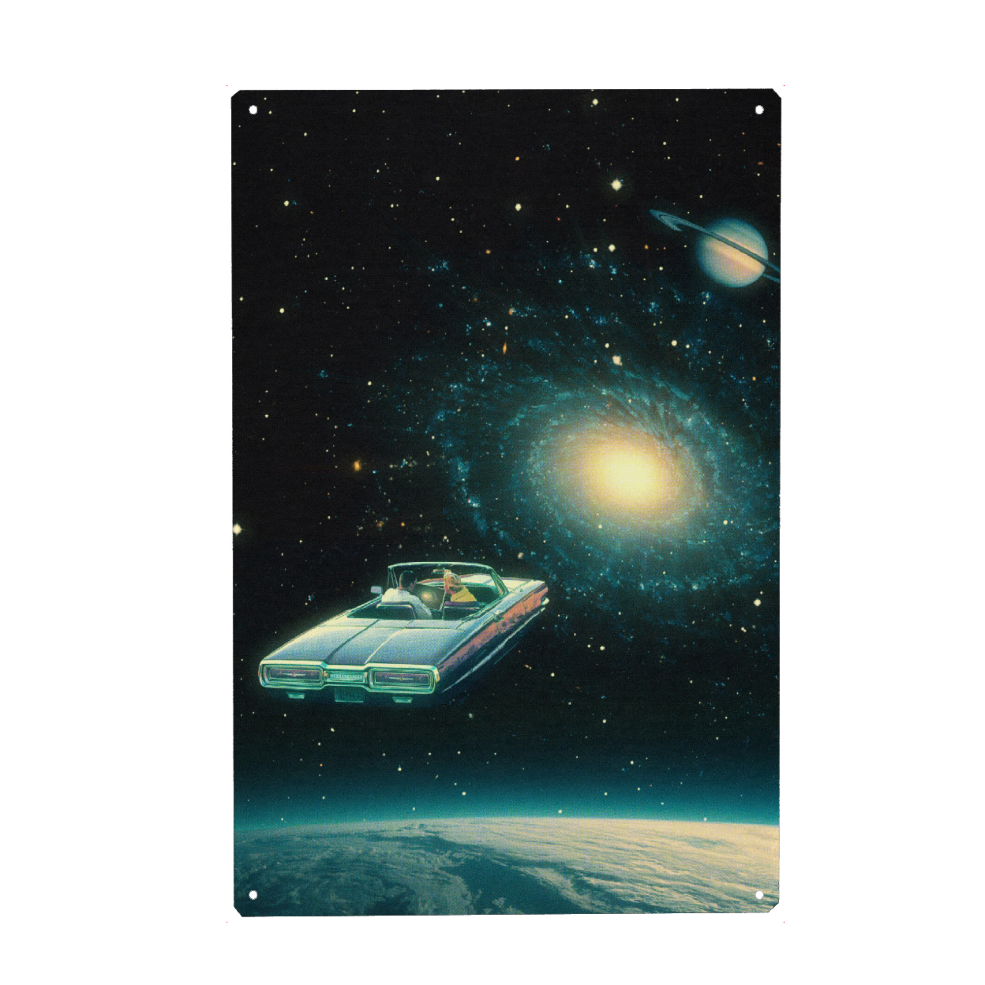 Metall Poster "Where Are We Going" artboxONE - Automobile,Fiktion,Galaxy