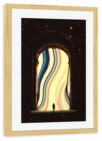Poster mit Rahmen kiefer "Portal To Another Dimension" artboxONE - Menschen,Fiktion,Galaxy