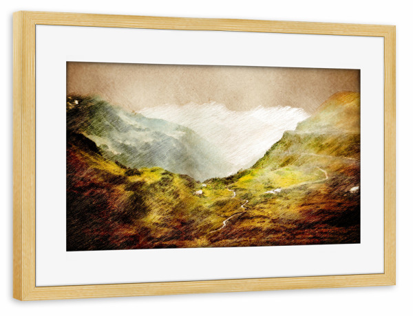 Poster mit Rahmen kiefer "Switzerland Klaussen Pass" artboxONE - Natur,Reise