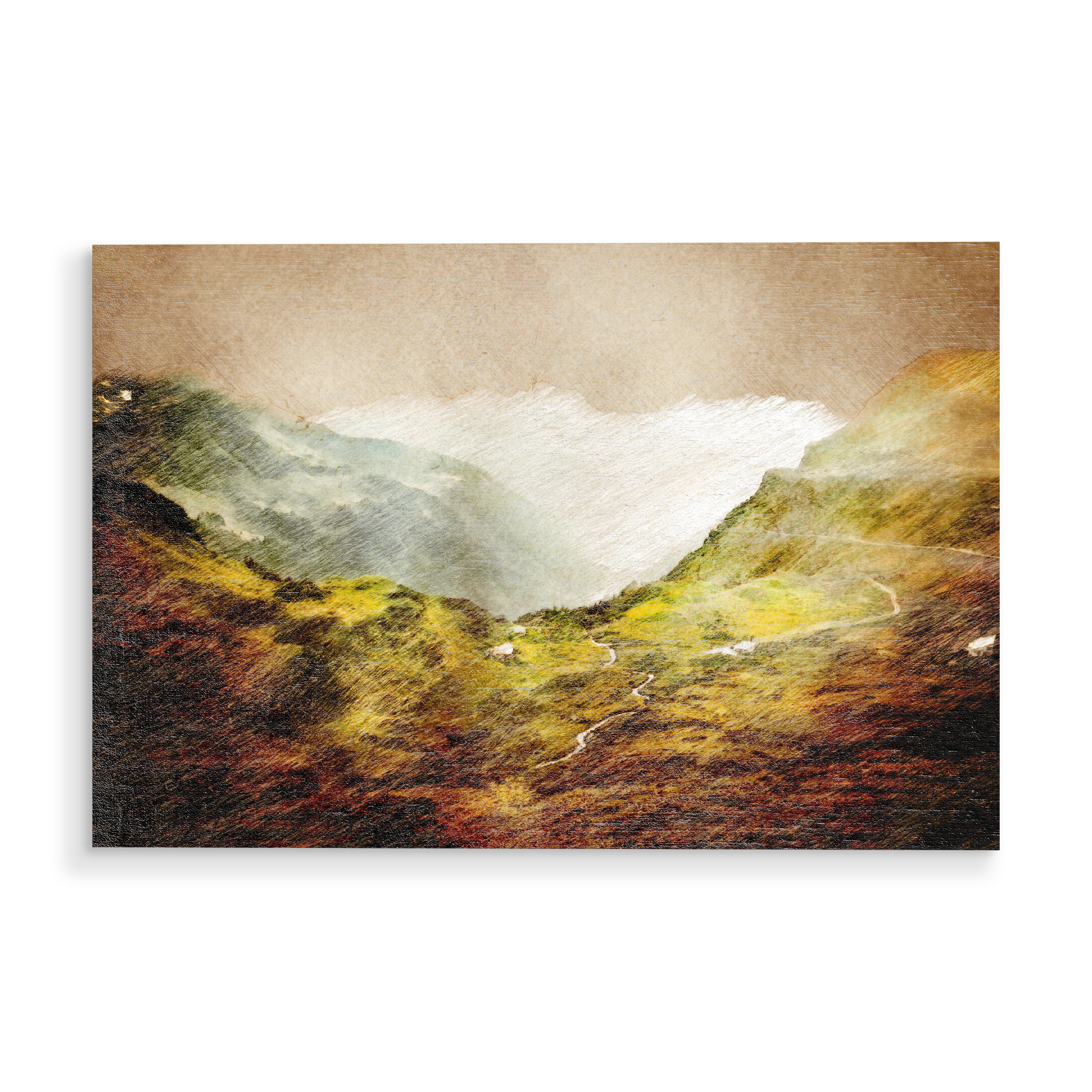 Holzbild "Switzerland Klaussen Pass" artboxONE - Natur,Reise