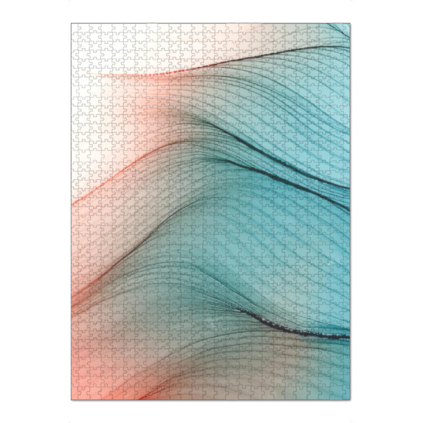 Puzzle Ravensburger "Green Hills - Art - Waves" artboxONE - Abstrakt