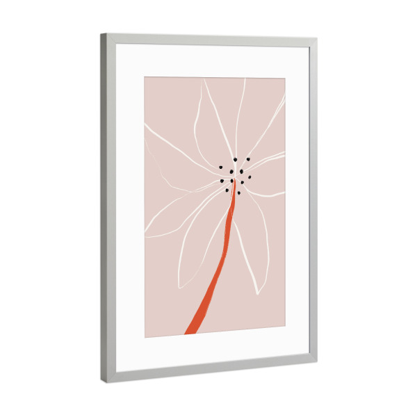 Poster mit Rahmen Silber "An Abstract Flower" artboxONE - Floral,Abstrakt - Blume,Feminin,Pink,Flower,Floral,Minimal,Boho,Abstract,Abstrakt