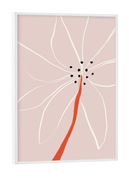 Poster mit weißem Rahmen "An Abstract Flower" artboxONE - Floral,Abstrakt - Blume,Feminin,Pink,Flower,Floral,Minimal,Boho,Abstract,Abstrakt