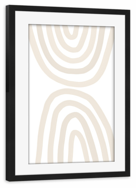 Poster mit Rahmen schwarz "Beige Rainbow" artboxONE - Für Kinder,Abstrakt,Geometrie