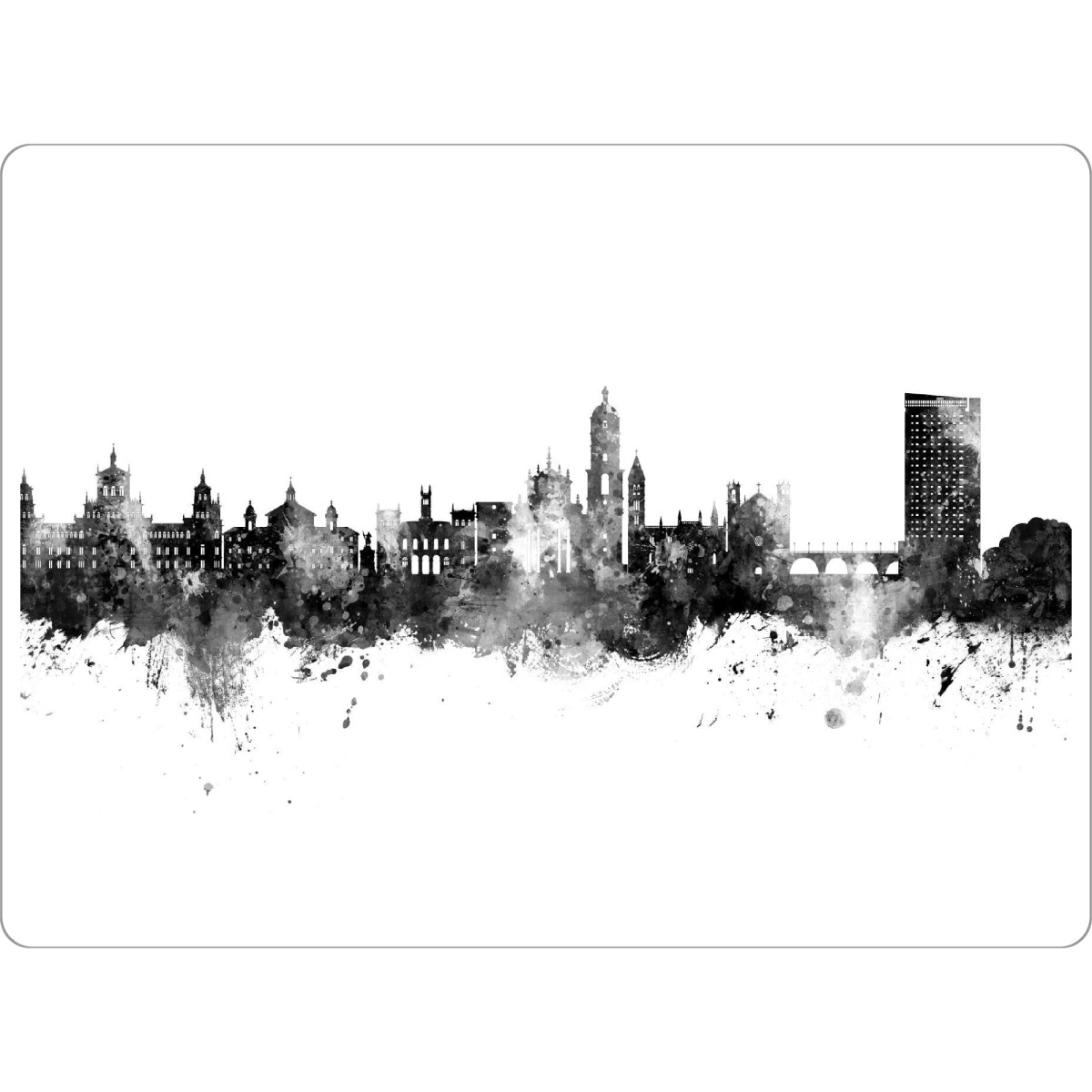 Tischset "Valladolid Spain Skyline Black" artboxONE - Städte,Schwarzweiß