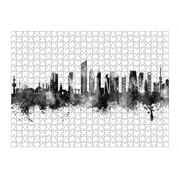 artboxONE Puzzle "Kuwait City Skyline Black" artboxONE - Städte,Schwarzweiß