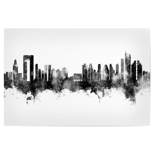 Poster "Benidorm Spain Skyline Black" artboxONE - Städte,Schwarzweiß