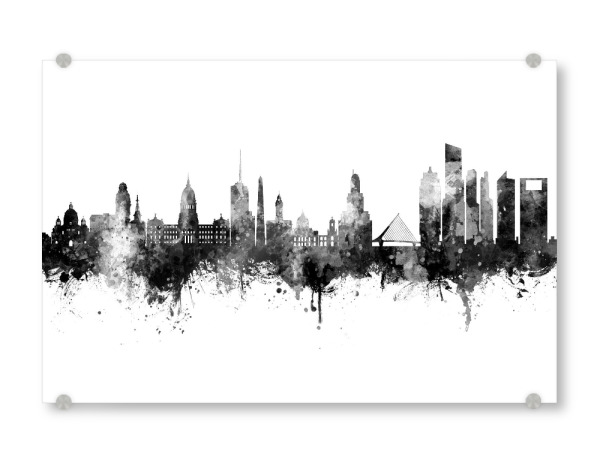 Acrylglasbild "Buenos Aires Skyline Black" artboxONE - Städte,Schwarzweiß