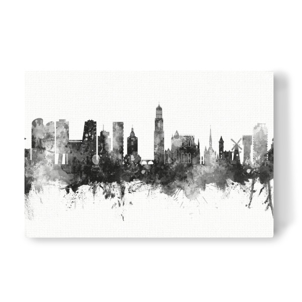 Leinwandbild "Utrecht Skyline Black" artboxONE - Städte,Schwarzweiß