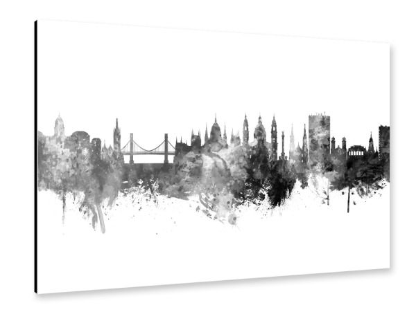 Alu-Dibond "Budapest Hungary Skyline Black" 30x20 cm artboxONE